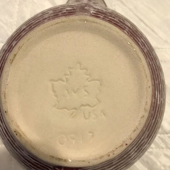 Vintage Western Stoneware Pottery Blue Ribbed Mixing Batter Bowl 0917 - Picture 7 of 7